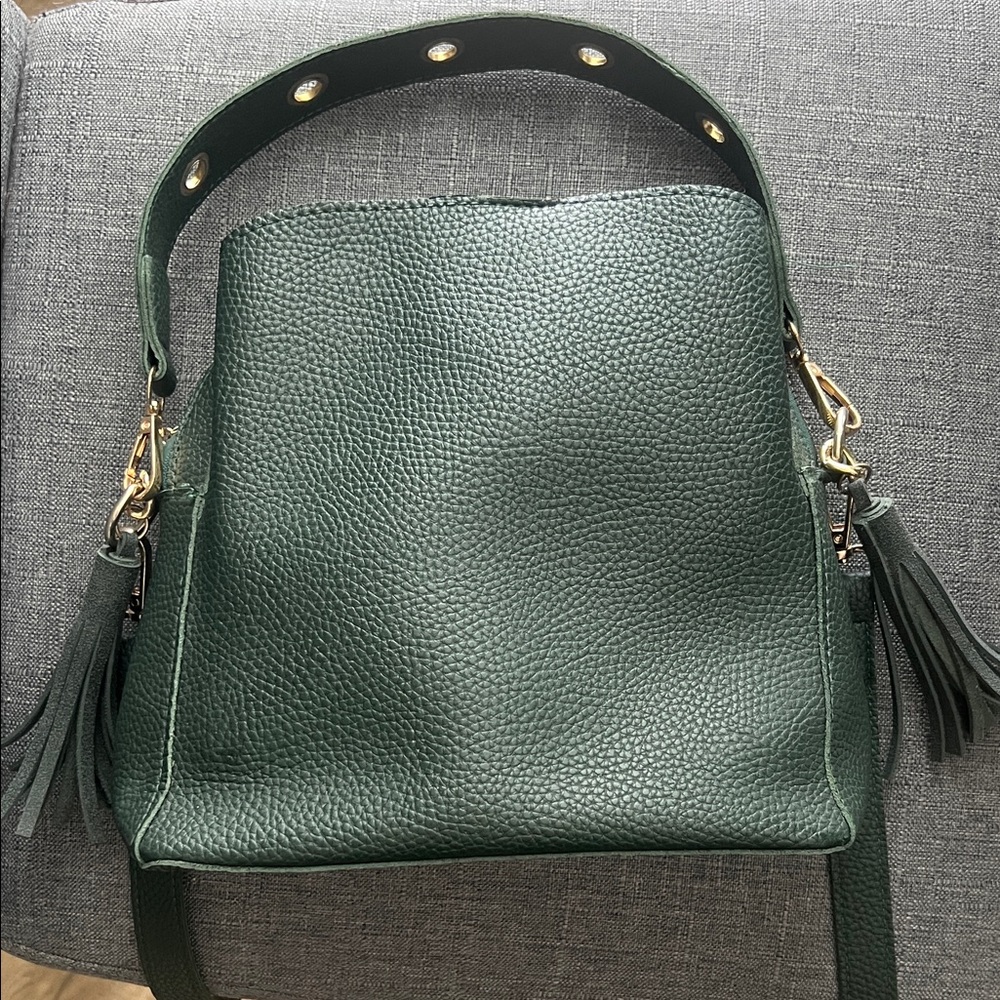 Green Leather Shoulder/crossbody Bag